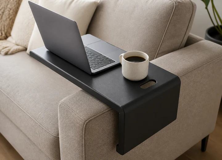 Sofa-Ablage / Laptopbrett – Beispielbild für individuell gefertigten Metallzuschnitt