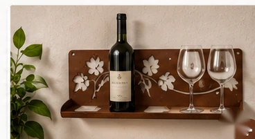 Weinregal mit Glashalter – Beispielbild für individuell gefertigten Metallzuschnitt